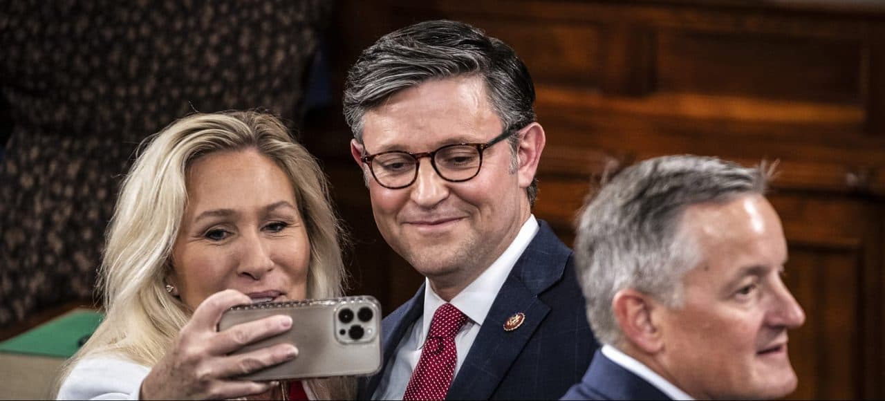 Rep. Marjorie Taylor Greene Unsuccessfully Ousts Speaker Johnson from Office, But Successfully Inserts Other Johnson(s) into Buttocks and Mouth Simultaneously.